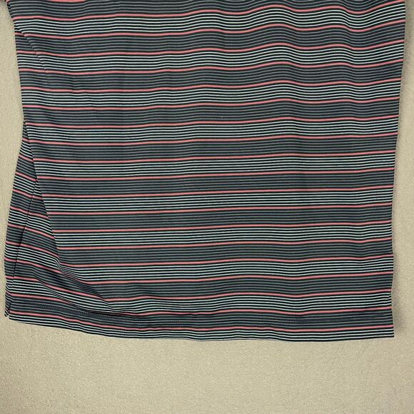 Nike Dri-Fit UV Polo Shirt Men's L Blue Striped Short Sleeve Golf Performance - Picture 8 of 15